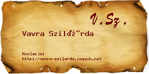 Vavra Szilárda névjegykártya